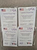 Usa Amerika simkaart unlimited 28 dagen 6 stuks beschikbaar, Telecommunicatie, Prepaidkaarten en Simkaarten, Ophalen of Verzenden