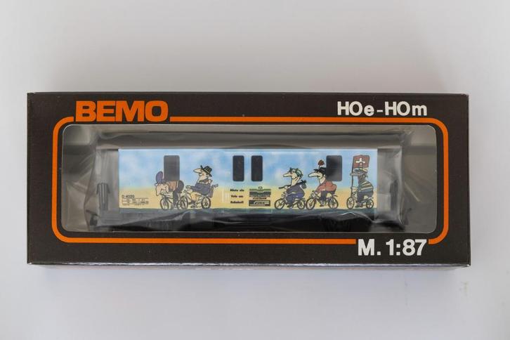 Bemo Rh.B. 2-Assige 'Fahrrad / Velowagen' - D 4029 (H0m), Hobby en Vrije tijd, Modeltreinen | H0, Nieuw, Wagon, Gelijkstroom, Overige merken