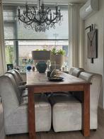 Gratis leren eetkamerstoelen 6 stuks, Huis en Inrichting, Fauteuils, Ophalen, Gebruikt, Indistrueel /landelijk, 50 tot 75 cm