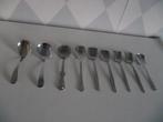 9 vintage suiker dessert lepel 12-13,5 cm RVS silver pl. p s, Antiek en Kunst, Antiek | Bestek, Ophalen of Verzenden