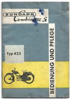 Zundapp Combinette S type 423 Bediening onderhoud, Ophalen of Verzenden, Gebruikt