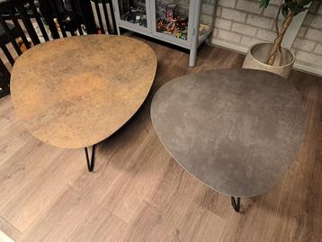 Salontafels Twinny Set Kleur Brons en Agaat grijs beschikbaar voor biedingen