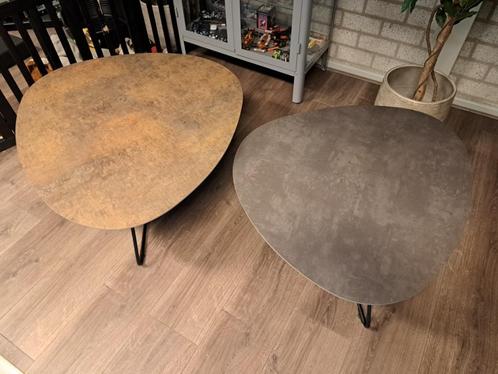Salontafels Twinny Set Kleur Brons en Agaat grijs, Huis en Inrichting, Tafels | Salontafels, Zo goed als nieuw, Minder dan 50 cm
