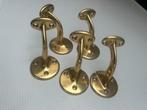 Vijf gouden trapleuninghouders, Doe-het-zelf en Verbouw, Hang- en Sluitwerk, Ophalen, Gebruikt, Koper of Messing, Overige typen