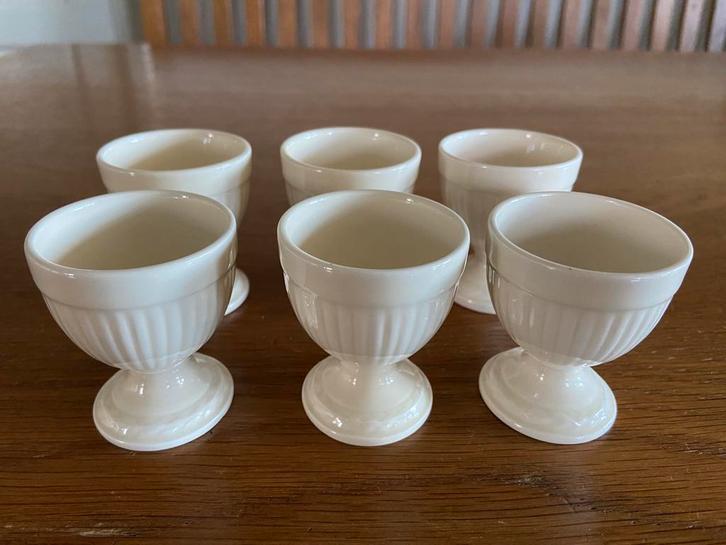 Zes Wedgwood Barlaston eierdopjes eier dopjes, Huis en Inrichting, Keuken | Servies, Zo goed als nieuw, Overige typen, Wedgwood