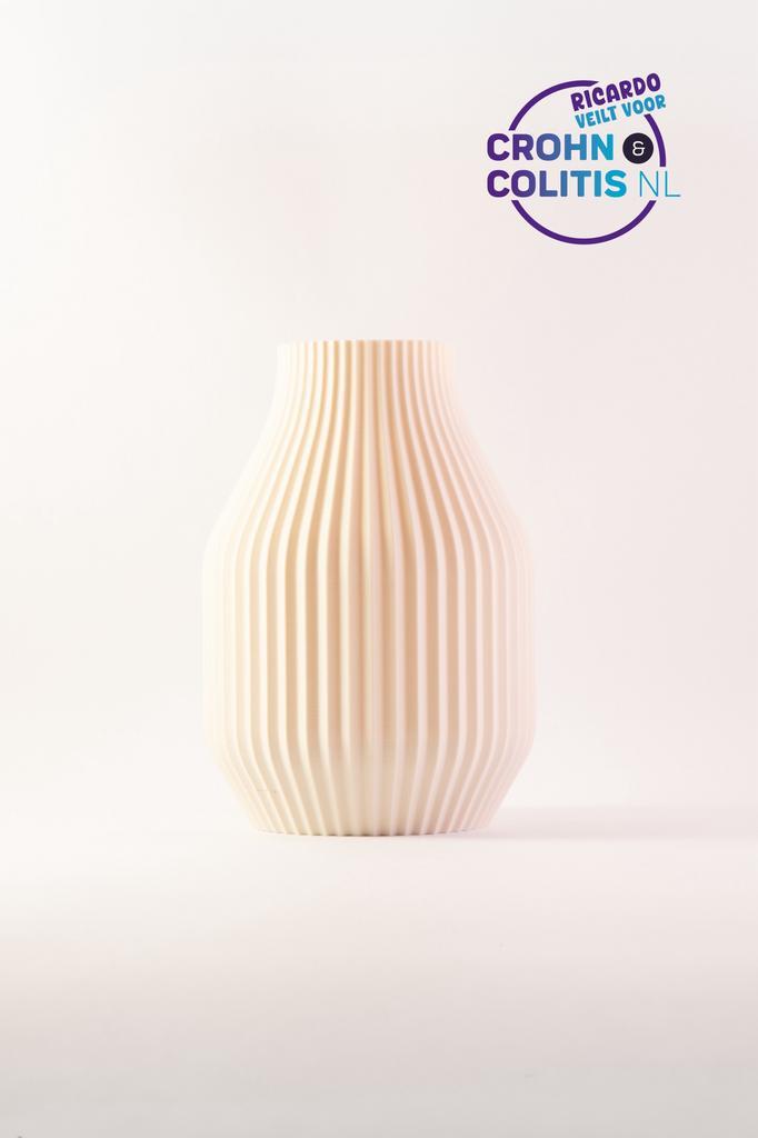 Ricardo Veilt: Viato vaas Beige, Huis en Inrichting, Woonaccessoires | Vazen, Nieuw, Overige kleuren, Minder dan 50 cm, Overige materialen