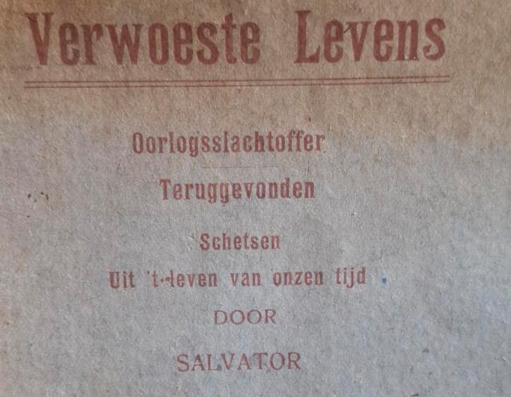 Verwoeste levens. Salvador. Oorlogsslachtoffer. 1917., Boeken, Oorlog en Militair, Gelezen, Algemeen, Voor 1940, Ophalen