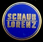 Schaub Lorenz broche in blauw emaille, Nieuw, Merk, Speldje of Pin, Verzenden