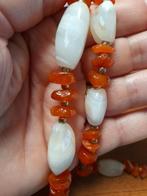 Nieuw echte melkkwats en Carneool kralen ketting, Ophalen of Verzenden, Zo goed als nieuw, Rood, Steen of Mineraal
