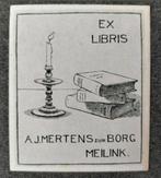 Exlibris A.J. Mertens zur Borg Meilink (kaars, kandelaar), Antiek en Kunst, Ophalen of Verzenden