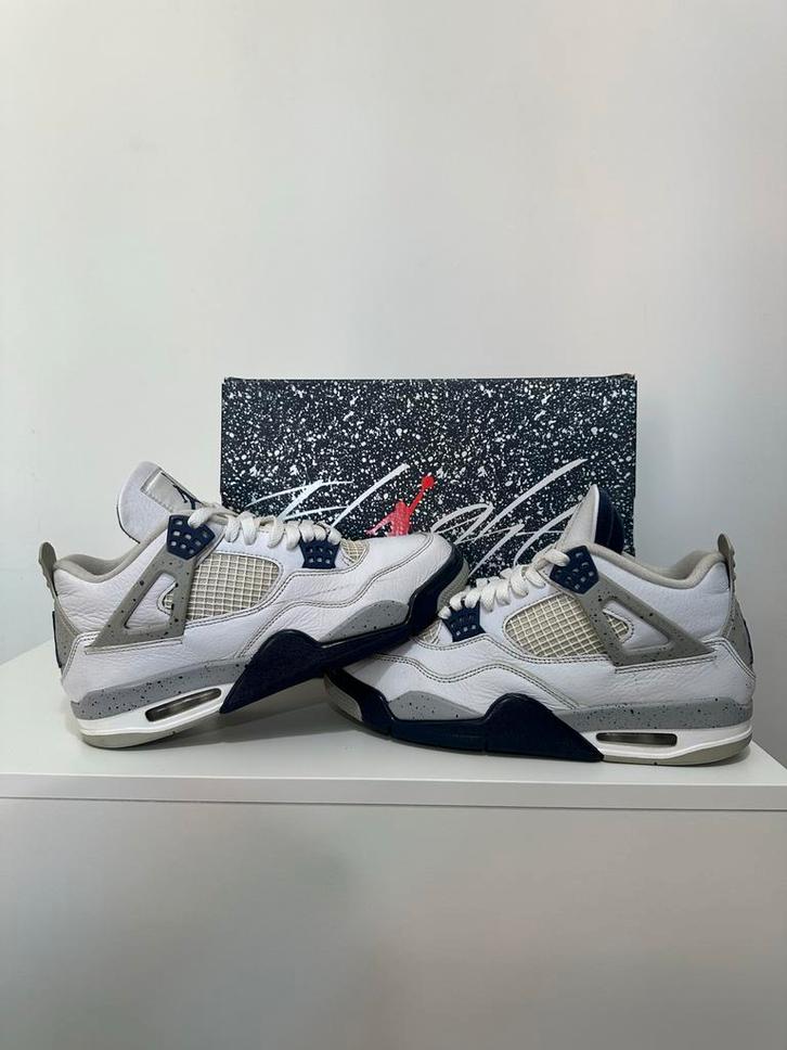 Jordan 4 Retro Midnight Navy, Kleding | Heren, Schoenen, Gedragen, Sneakers of Gympen, Wit, Ophalen of Verzenden