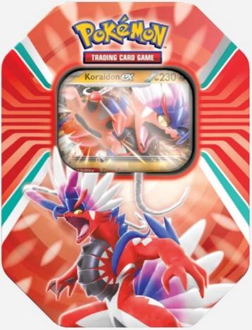 Pokémon Paldea Legends: Tin - Koraidon EX – Slechts €22,95! beschikbaar voor biedingen
