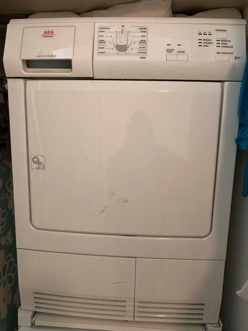 AEG Lavatherm 55840 condensdroger 7kg., Witgoed en Apparatuur, Wasdrogers, Gebruikt, Condens, Voorlader, 6 tot 8 kg, 85 tot 90 cm