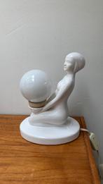 Jaren 80 porseleinen tafellamp met dame, Ophalen of Verzenden