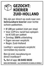 GEZOCHT: KOERIER – ZUID-HOLLAND, 33 - 40 uur, Overige niveaus, Starter, Overige vormen