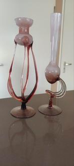 Een candelaar en een vasje, Ophalen of Verzenden, Zo goed als nieuw, Overige materialen, 25 tot 50 cm