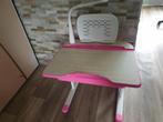 Kinderburo roze/wit, Ophalen, In hoogte verstelbaar, Zo goed als nieuw, Bureau