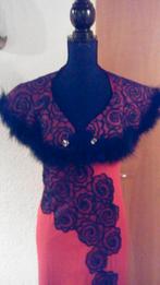 Exclusieve maatgemaakte gala jurk met cape en handschoenen, Maat 38/40 (M), Galajurk, Handmade, Ophalen of Verzenden