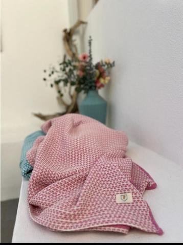 Roze deken 3 suks XL formaat 220 x 170 cm geweven katoen bio beschikbaar voor biedingen