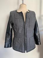 Drykorn jack jasje vest 3/4 mouw leer grijs zwart 2= S/36, Drykorn, Verzenden, Zo goed als nieuw, Jasje