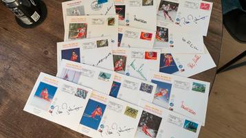 #115 Verzameling FDC’s WK Ski 1987 met handtekeningen beschikbaar voor biedingen