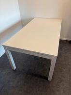 Eettafel wit, uitschuifbar, IKEA BJURSTA, Huis en Inrichting, Tafels | Eettafels, Ophalen, Gebruikt, 50 tot 100 cm, Vijf personen of meer