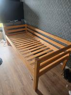 Houten eenpersoons bed 90x200, Huis en Inrichting, 90 cm, Eenpersoons, Bruin, Ophalen of Verzenden