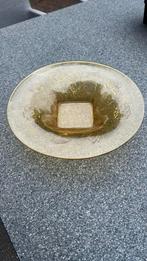 Vintage gele glazen fruitschaal, Ophalen of Verzenden