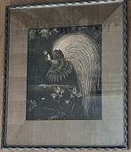 Houtsnede: H. Verstynen -paradijsvogel., Antiek en Kunst, Kunst | Etsen en Gravures, Ophalen