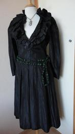 Studio-Dress vintage zijde jurk met Cora Kemperman mt. 36/38, Kleding | Dames, Onder de knie, Zo goed als nieuw, Maat 36 (S), Zwart