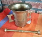 Koperen vijzel met stamper., Ophalen of Verzenden, Koper