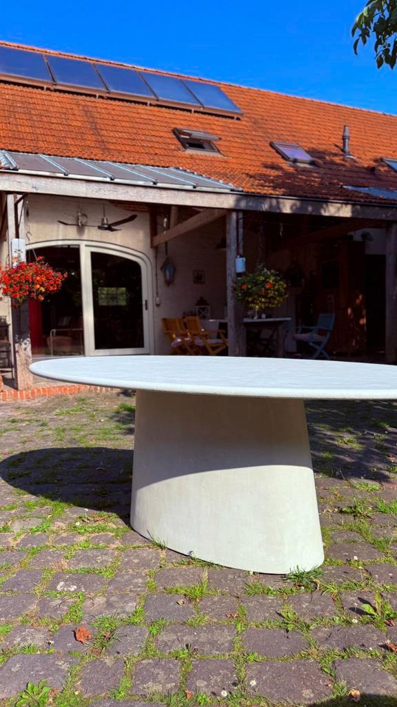 mortex ovale tafel 2 poten, Huis en Inrichting, Tafels | Eettafels, Nieuw, 200 cm of meer, Ovaal, Ophalen of Verzenden