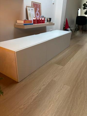 Besta tv meubel ikea wit 180x42x38 - afbeelding 1