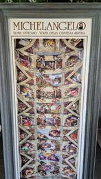 Poster ingelijst Michelangelo Sixtijnse Kapel, 43x88cm. S47, Tweedehands verkoop, Tweedehands verkoop, Gebruikt, Ophalen of Verzenden
