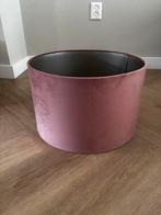 Roze velours lampenkap met gouden binnenkant, 25 tot 50 cm, Rond, Ophalen of Verzenden, Zo goed als nieuw
