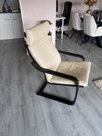Een prachtige IKEA fauteuil zwart frame met leren zitting., Huis en Inrichting, Fauteuils, Overige materialen, Modern, 75 tot 100 cm