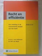 Recht en efficiëntie, Overige wetenschappen, Ophalen of Verzenden, Zo goed als nieuw, Veldhoven en Van Wijck