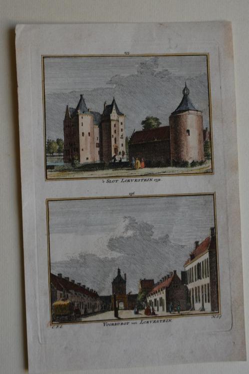 LOEVESTEIN 2X gravure VAN HET SLOT C. PRONK H. SPILMAN E40, Antiek en Kunst, Kunst | Etsen en Gravures, Verzenden