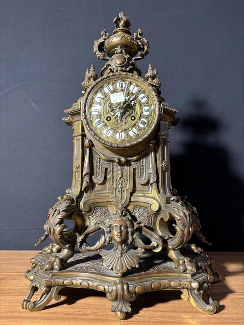 Antieke Franse Bronzen Regency stijl Pendule ca.1880 (45), Antiek en Kunst, Antiek | Klokken, Ophalen of Verzenden