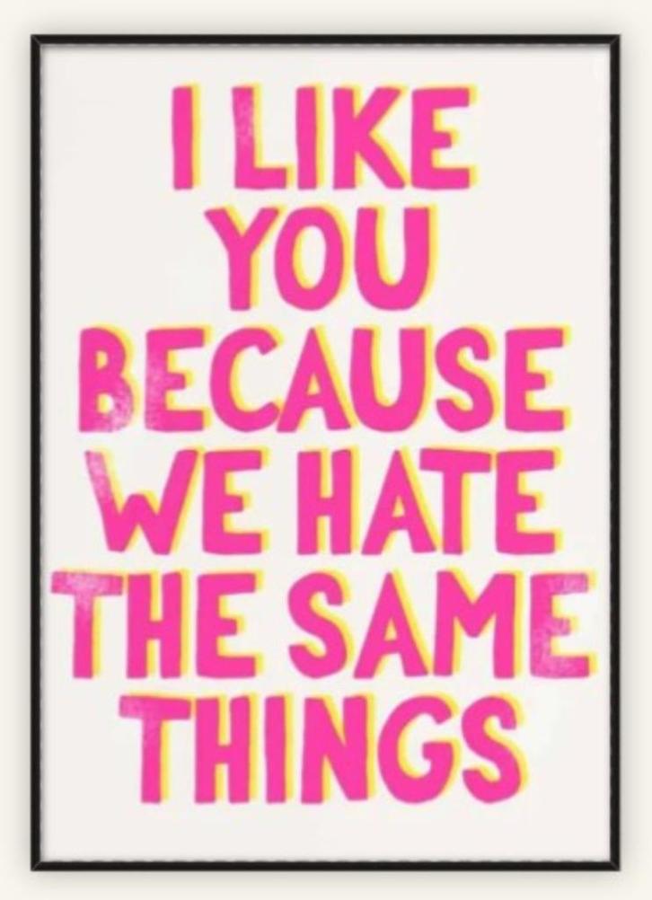 I like you because we hate the same things, Antiek en Kunst, Kunst | Schilderijen | Modern, Verzenden
