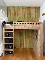 Stoere steigerhouten hoogslaper van Jorg Steigerhout, Huis en Inrichting, Slaapkamer | Stapelbedden en Hoogslapers, Ophalen, Hoogslaper