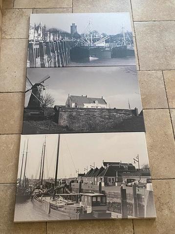 Zierikzee op canvas- havens & bolwerk met molen beschikbaar voor biedingen