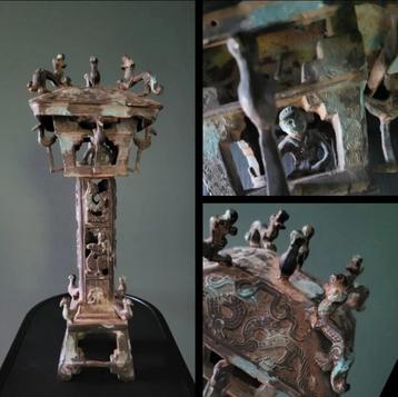 Chinees bronzen tempellantaarn – 43 cm – mytische dieren beschikbaar voor biedingen