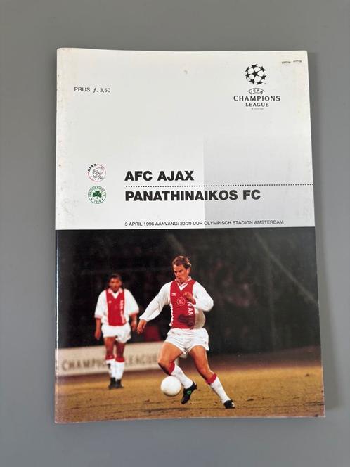 Ajax vs Panathinaikos 03-04-1996 Ticket + Wedstrijdboekje, Verzamelen, Sportartikelen en Voetbal, Zo goed als nieuw, Overige typen
