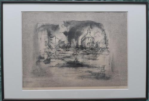 Dirkje Kuik - Accijnstoren (In de oude stad Alkmaar)   litho, Antiek en Kunst, Kunst | Litho's en Zeefdrukken, Ophalen