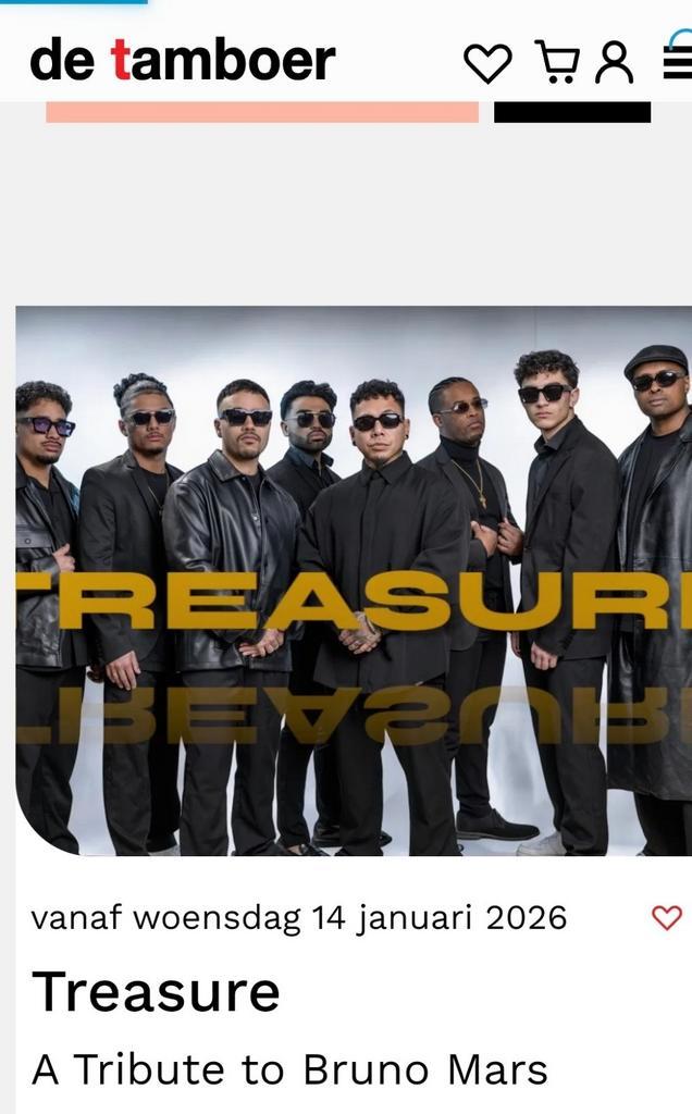 2 tickets Treasure

A Tribute to Bruno Mars
/ Hoogeveen, Tickets en Kaartjes, Concerten | Pop, Twee personen, Januari