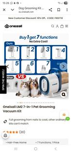 Dog Grooming Kit | 7 in1 kammen knippen zuigen, Ophalen of Verzenden, Gebruikt