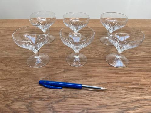 6 kristallen lage advocaatglaasjes, Verzamelen, Glas en Borrelglaasjes, Zo goed als nieuw, Overige typen, Ophalen of Verzenden