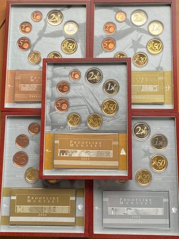 Nederland 5 Prooflike sets 1999-2003 beschikbaar voor biedingen