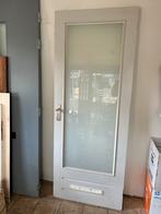 Hard houten binnendeur met melkglas, Ophalen, Gebruikt, Minder dan 80 cm, Binnendeur